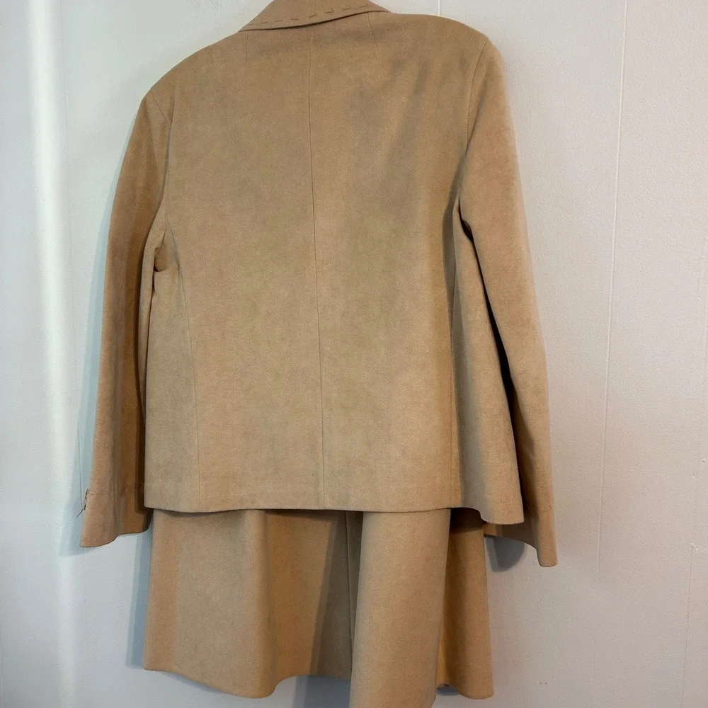 Cyril Creation Suisse Vintage West Suede Skirt Suit Beige 10 Dolly Parton costum